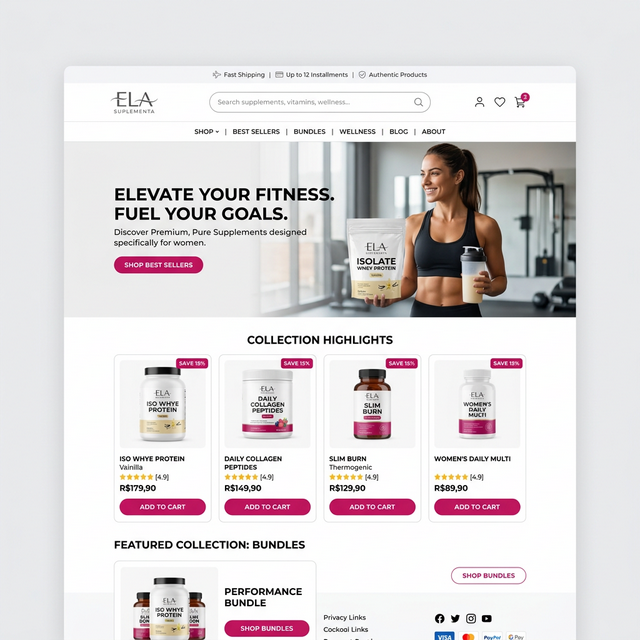 Mockup 2 — Layout limpo com destaque nos produtos